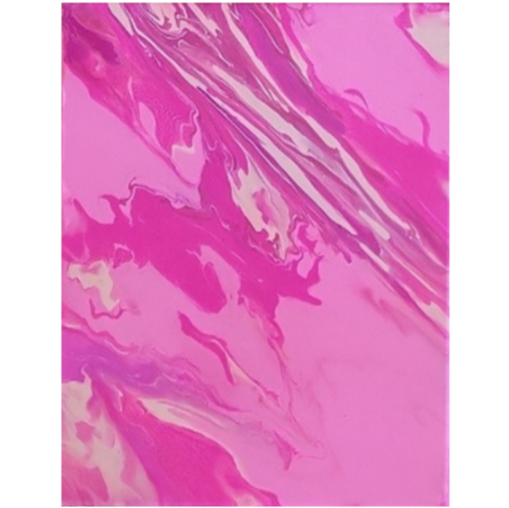 Hand Crafted Pink Abstract Design 11x14 Inches Canvas Painting - Picture 2 of 4